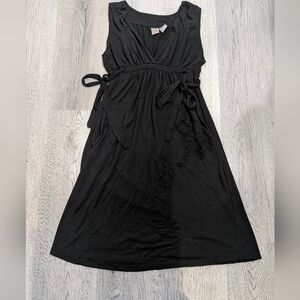 Billabong Retro Y2K Black wrap dress patchwork design Size Large Goth Alt